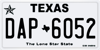TX license plate DAP6052
