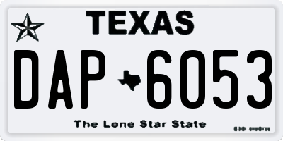 TX license plate DAP6053