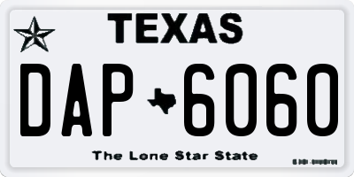 TX license plate DAP6060