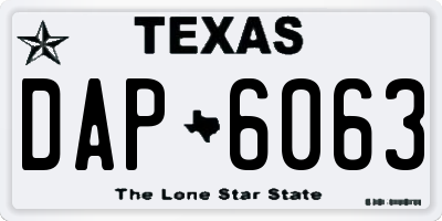 TX license plate DAP6063