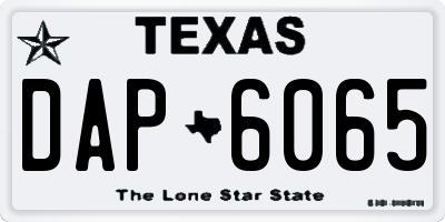 TX license plate DAP6065