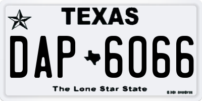 TX license plate DAP6066