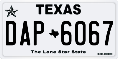 TX license plate DAP6067