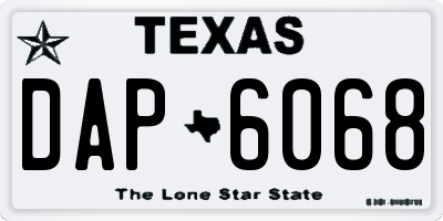 TX license plate DAP6068
