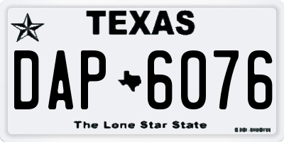TX license plate DAP6076