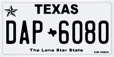 TX license plate DAP6080