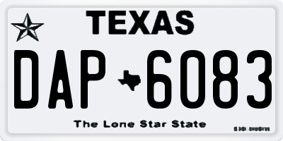 TX license plate DAP6083
