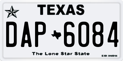 TX license plate DAP6084