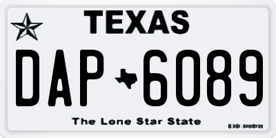 TX license plate DAP6089