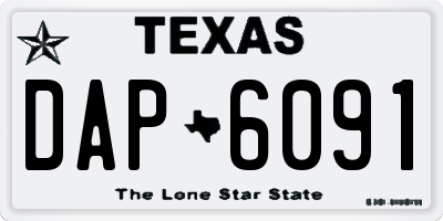 TX license plate DAP6091