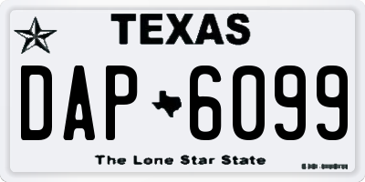 TX license plate DAP6099