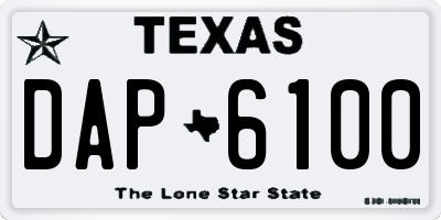 TX license plate DAP6100