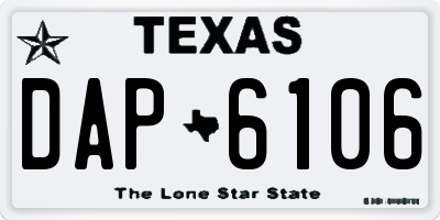 TX license plate DAP6106