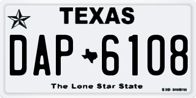 TX license plate DAP6108