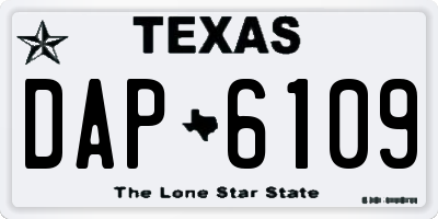 TX license plate DAP6109
