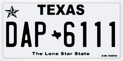 TX license plate DAP6111
