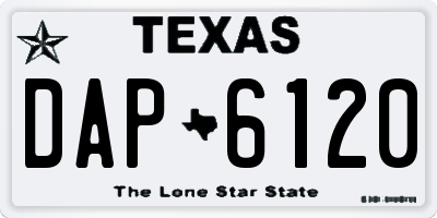 TX license plate DAP6120