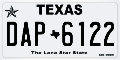 TX license plate DAP6122