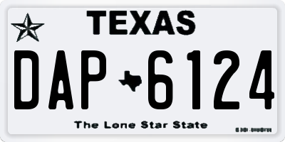 TX license plate DAP6124