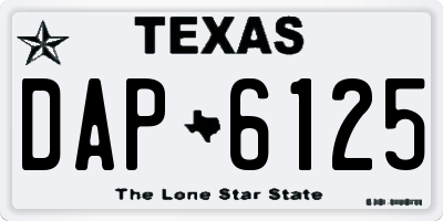 TX license plate DAP6125