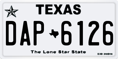 TX license plate DAP6126