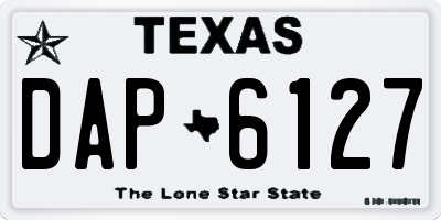 TX license plate DAP6127