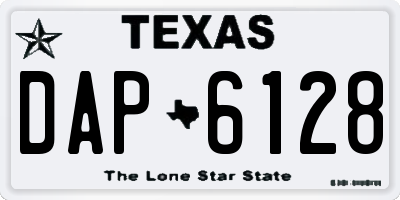 TX license plate DAP6128