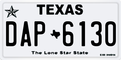 TX license plate DAP6130
