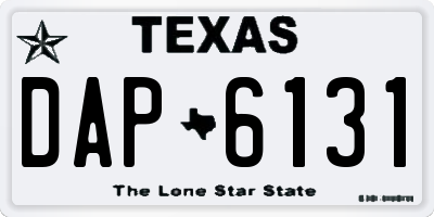 TX license plate DAP6131