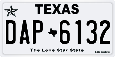 TX license plate DAP6132