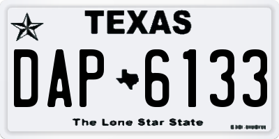 TX license plate DAP6133