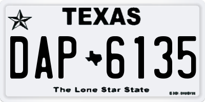 TX license plate DAP6135