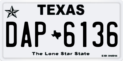 TX license plate DAP6136
