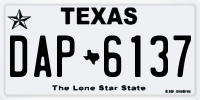 TX license plate DAP6137