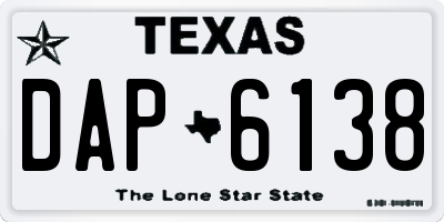 TX license plate DAP6138