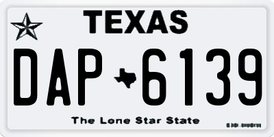 TX license plate DAP6139