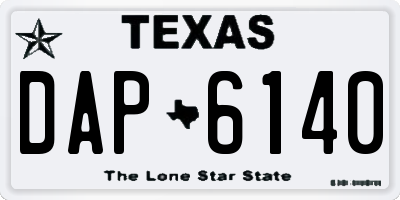 TX license plate DAP6140