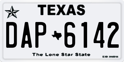TX license plate DAP6142