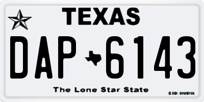 TX license plate DAP6143