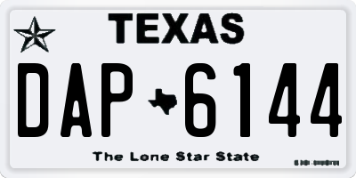 TX license plate DAP6144