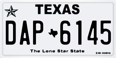 TX license plate DAP6145