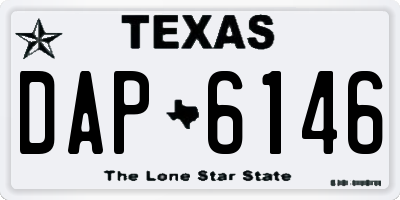 TX license plate DAP6146