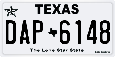 TX license plate DAP6148