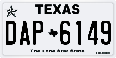 TX license plate DAP6149