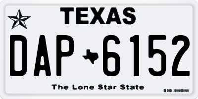 TX license plate DAP6152