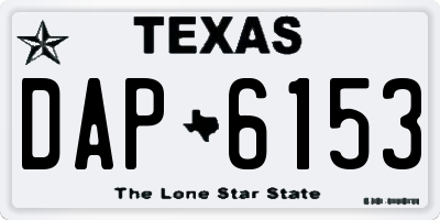 TX license plate DAP6153