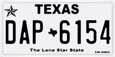 TX license plate DAP6154