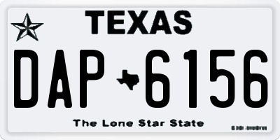 TX license plate DAP6156
