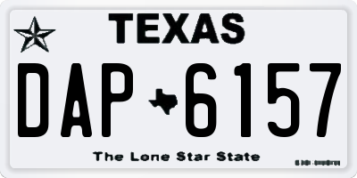 TX license plate DAP6157
