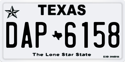 TX license plate DAP6158